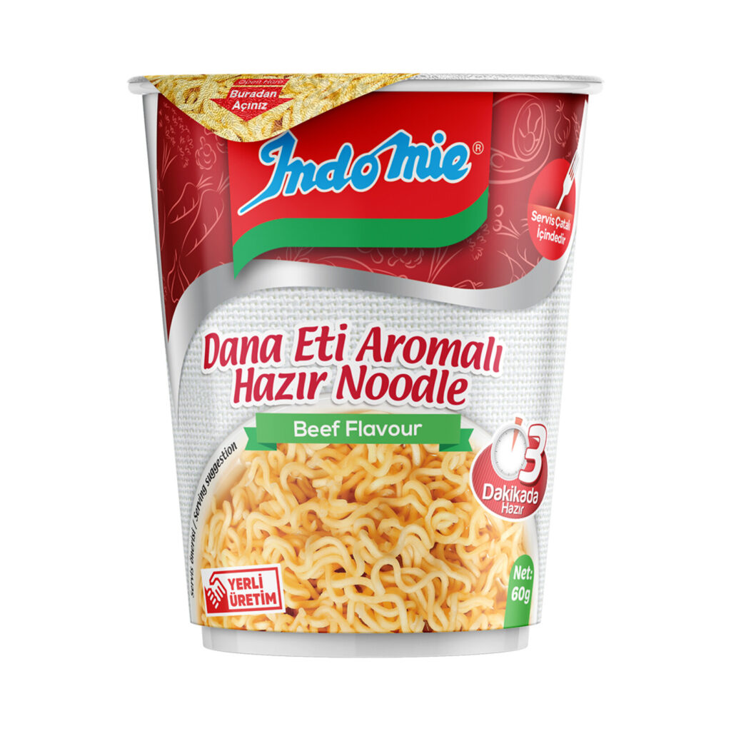 İndomie Dana Etli Hazır Bardak Noodle 60Gr