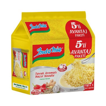 İndomie Tavuk Aromalı Hazır Noodle 5Li Paket 350Gr