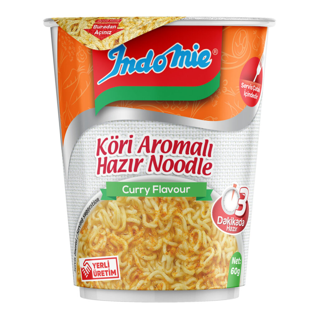 İndomie Köri Aromalı Hazır Bardak Noodle 60Gr