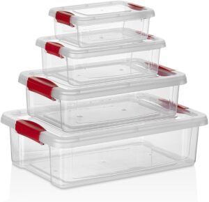 Organizers Kapaklı Saklama Kabı 4 Lü