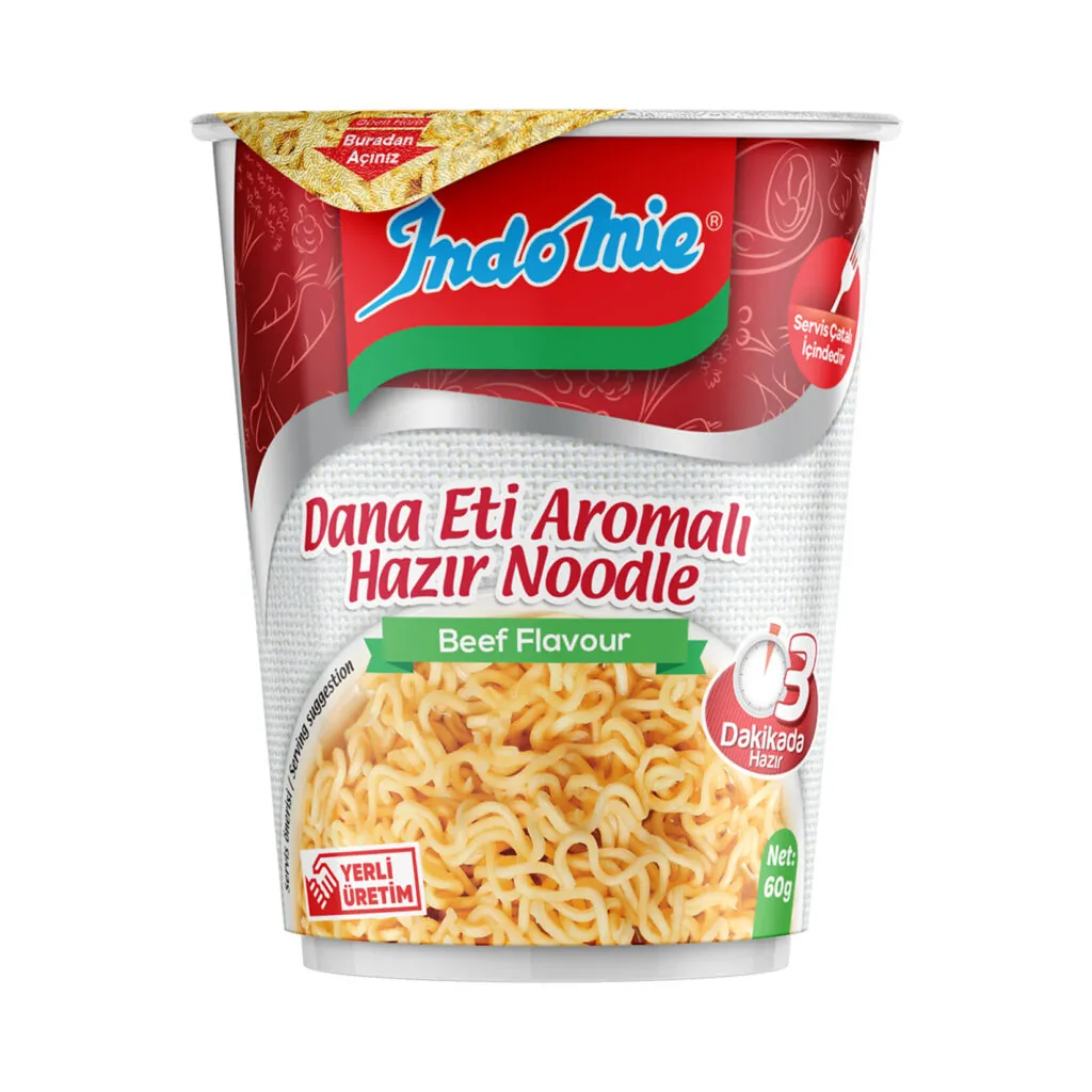 İndomie Dana Etli Hazır Bardak Noodle 60Gr