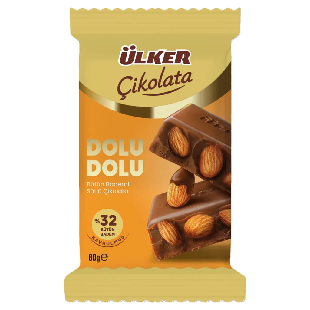 Ülker Dolu Dolu Bademli Çikolata 80Gr