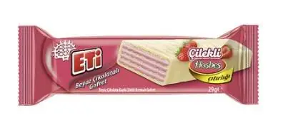 Eti Gofret Çilekli Beyaz Çikolatalı 20Gr