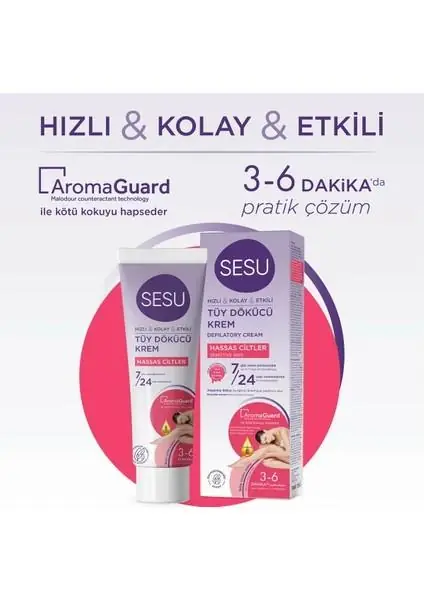 Sesu Tüy Dökücü Krem Hassas Ciltler 40Ml
